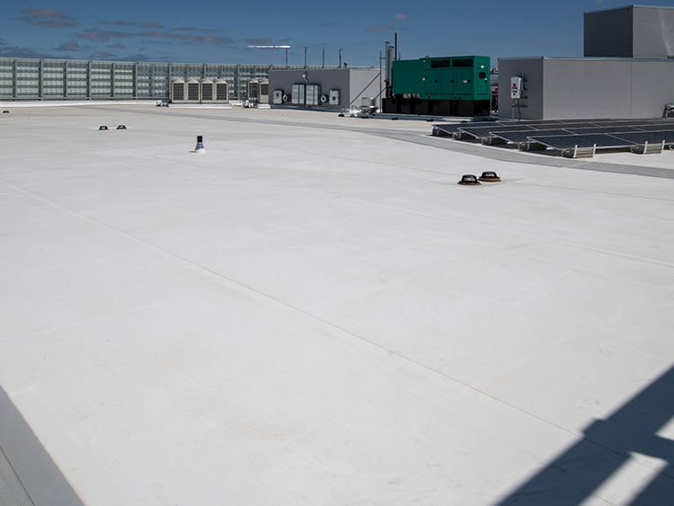 Newly installed flat roof.