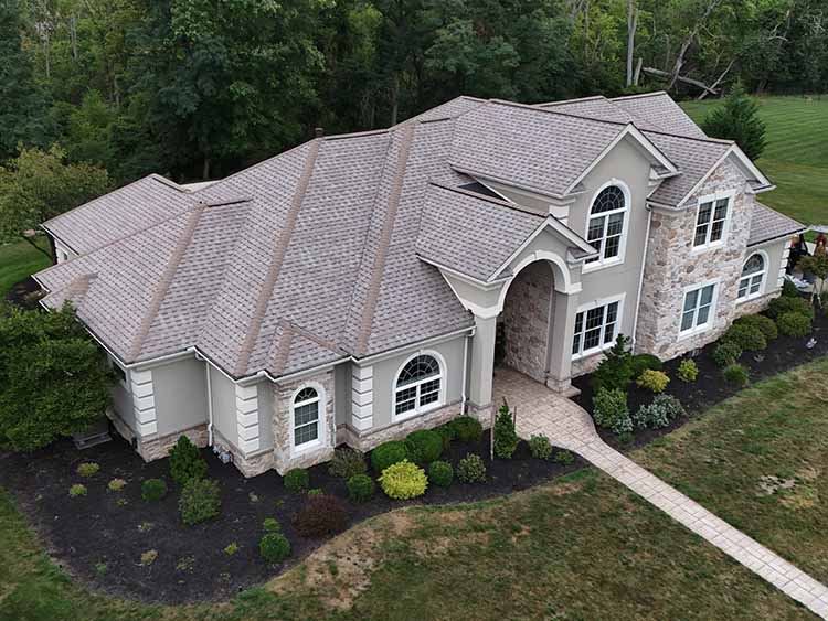 New GAF architectural shingles installed on a residential home.