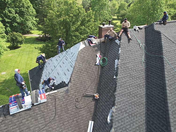 Local Frederick roofing company completing a roof install.