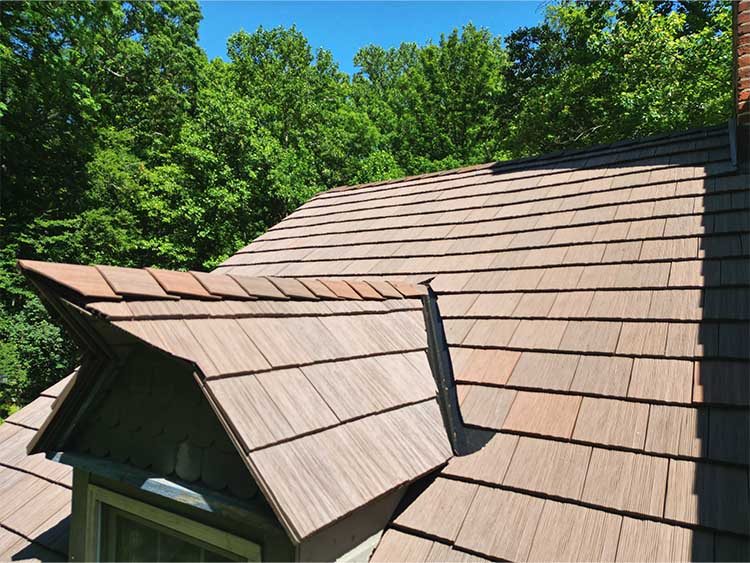 Completed synthetic slate roof by AC Matthews