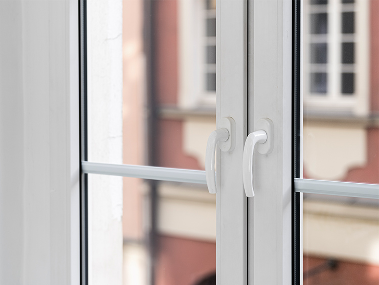 Double windows with handles.